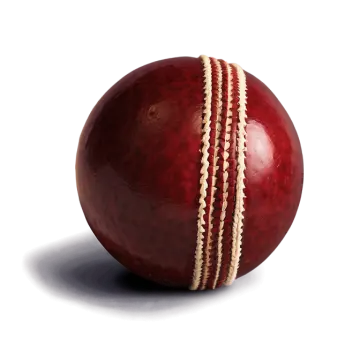 a red leather cricket ball on a white background