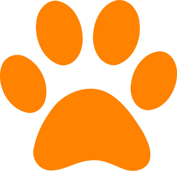 an orange paw print