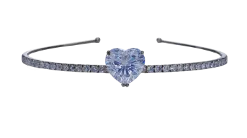 a heart shaped blue sapphire and diamond bracelet