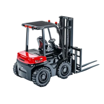 a red fork truck on white background