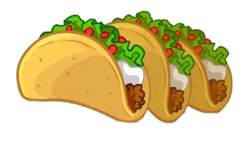 three tacos filled with lete