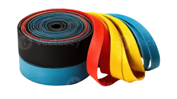 a pair of resistance bands on white background