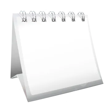 a white calendar with clipping on it