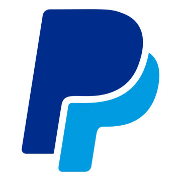 a blue logo with the letter p