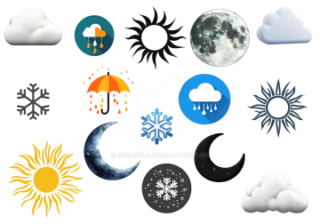 a collection of different weather symbols