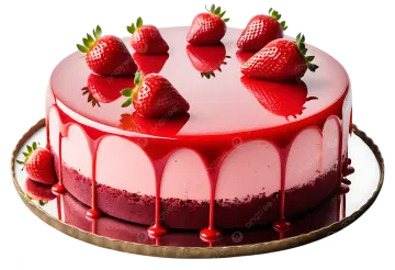 a cake with strawberries and strawberrys on top