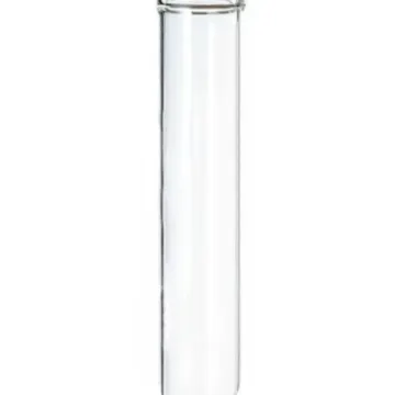 a glass tube with a white background