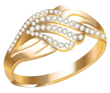 a gold ring with diamonds on it