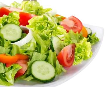 a white plate with a salad on it