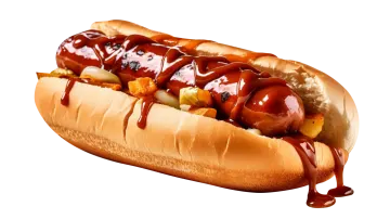 hot dog on a white background
