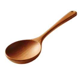 a wooden spoon on a white background