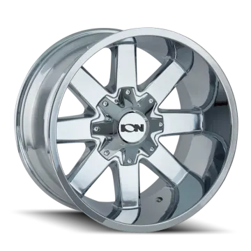 a chrome wheel on a white background