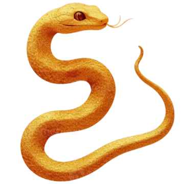 a yellow snake on a white background