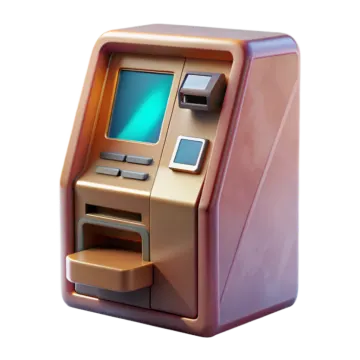 an atm machine on a white background