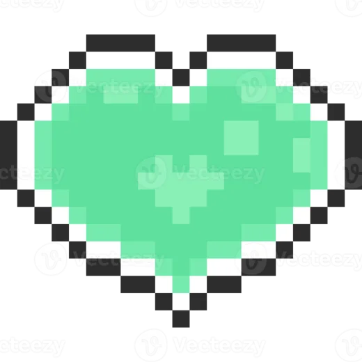 a pixel heart in the shape of a pixel
