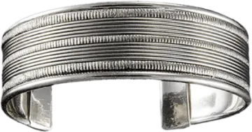 a silver cuff bracelet