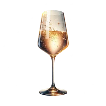 a wine glass filled with champagne