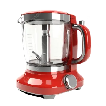 a red blender on a white background