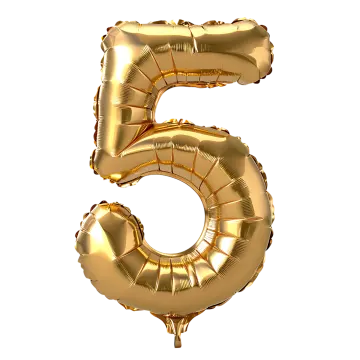 gold foil balloon number 5