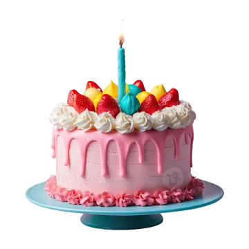 a birthday cake with a candle on top