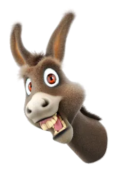 a donkey with its mouth open and tongue out