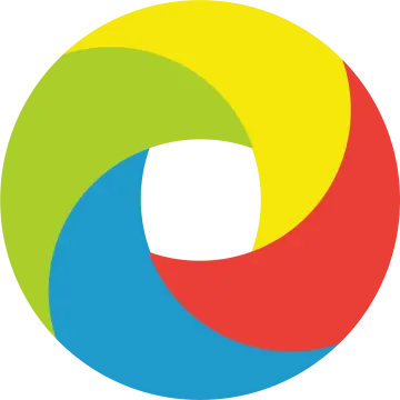 a colorful circle with the letter o on it