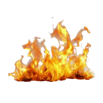 a fire on a white background