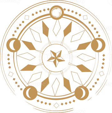 a circular design in brown and white