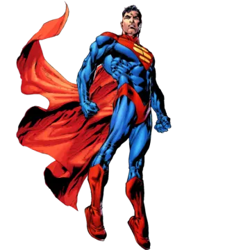 a man in a superman costume is flying