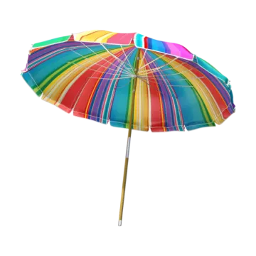 a multi colored umbrella on a white background