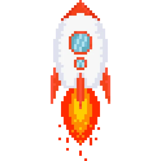 an image of a rocket with a white background