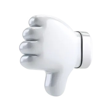 a white thumb is shown in the shape of a thumb