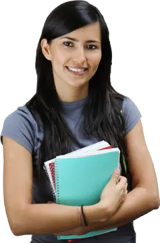 a woman holding a book and smiling at the camera