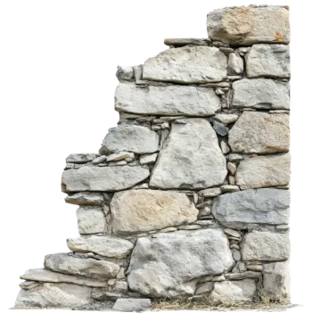a stone wall with a white background