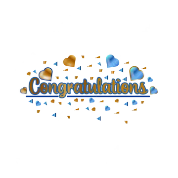 congratulations with hearts and cons