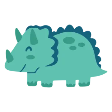 an illustration of a green and blue dinosaur