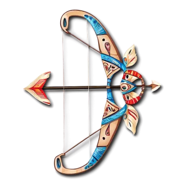 a wooden bow and arrow on a white background