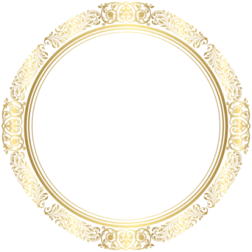 a round gold frame with a floral pattern