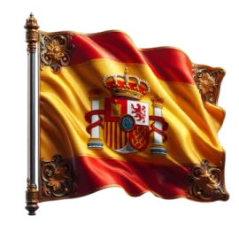 a spanish flag flying in the wind