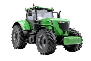 a green tractor on a white background