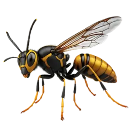 a bee on a white background