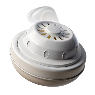 a close up view of a white smoke detector