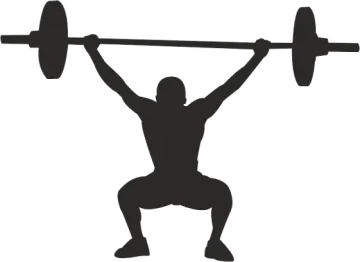a silhouette of a man lifting a barbell