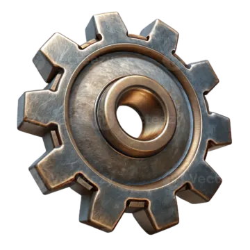 a metal gear wheel on a white background