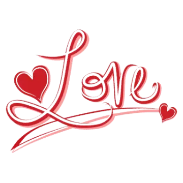 the word love with a heart on it