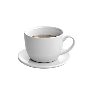 a cup of coffee on a white background