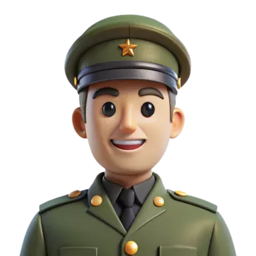 a toy soldier with a smile on his face