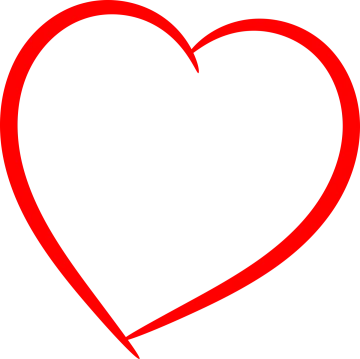a red heart with a white background