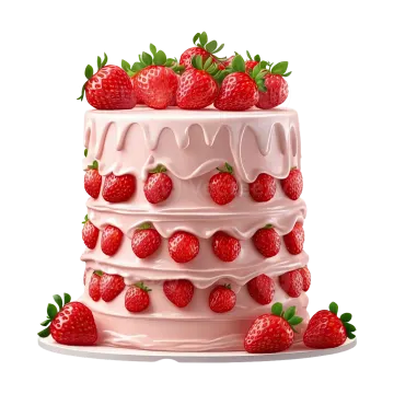 a cake with strawberries on top of it