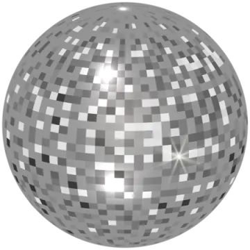 a silver disco ball on a white background